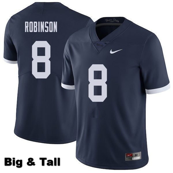 NCAA Nike Men's Penn State Nittany Lions Allen Robinson #8 College Football Authentic Throwback Big & Tall Navy Stitched Jersey TMR4198TT